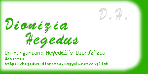 dionizia hegedus business card